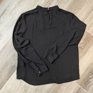 H&M Black Blouse Gold Buttons